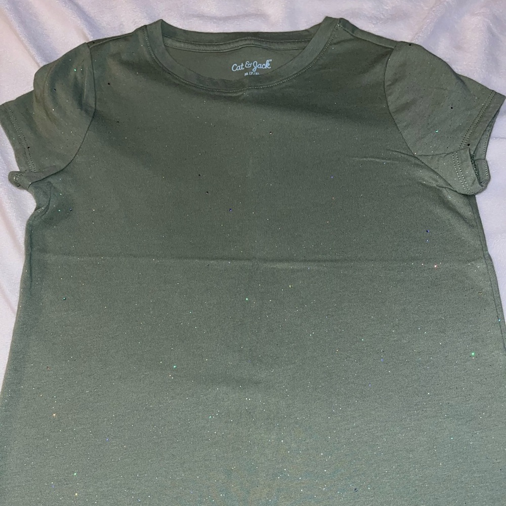 Cat&Jacks Sparkly Green Kids T-shirt.